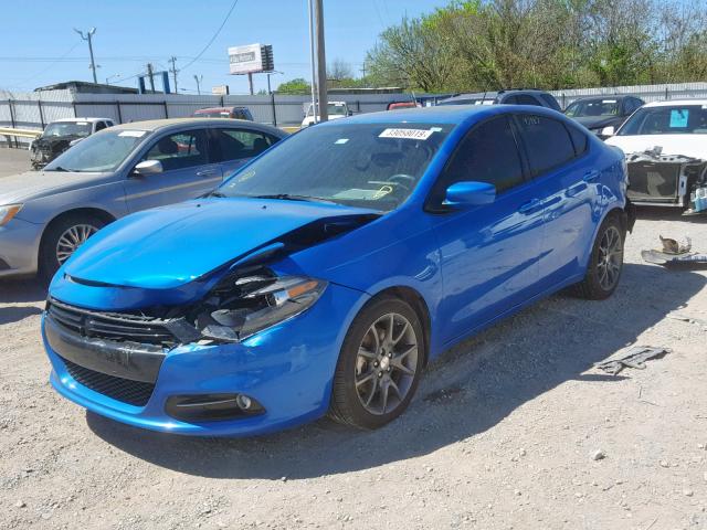 1C3CDFBB3FD405424 - 2015 DODGE DART SXT BLUE photo 2