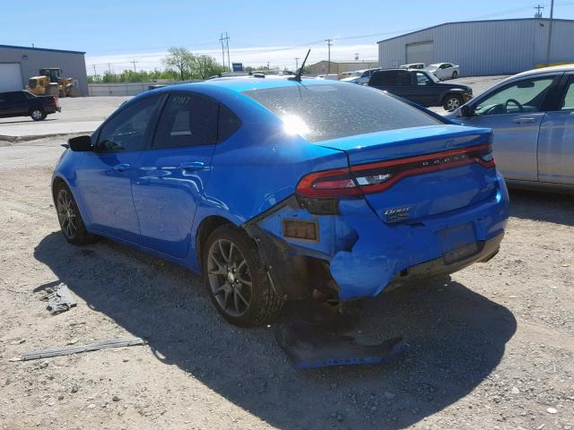 1C3CDFBB3FD405424 - 2015 DODGE DART SXT BLUE photo 3