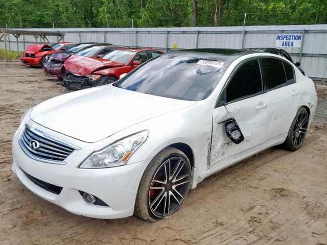 JN1CV6AR4DM761615 - 2013 INFINITI G37 WHITE photo 2