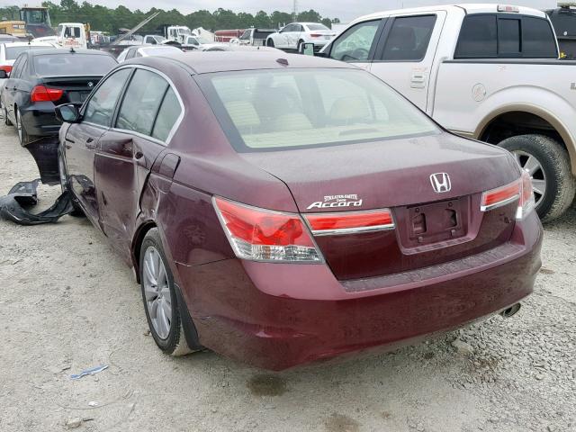 1HGCP2F89CA051210 - 2012 HONDA ACCORD EXL RED photo 3