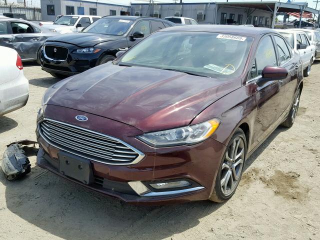 3FA6P0G7XHR141832 - 2017 FORD FUSION S MAROON photo 2
