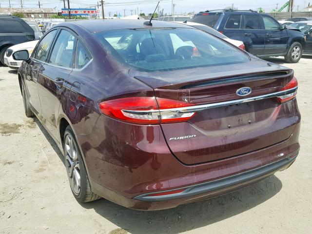 3FA6P0G7XHR141832 - 2017 FORD FUSION S MAROON photo 3