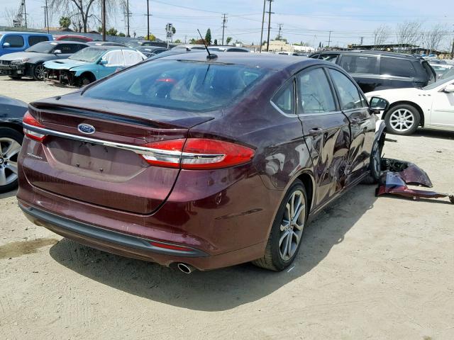 3FA6P0G7XHR141832 - 2017 FORD FUSION S MAROON photo 4