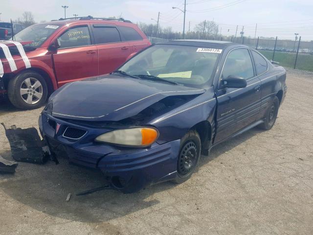 1G2NE12T0YM820141 - 2000 PONTIAC GRAND AM S BLUE photo 2