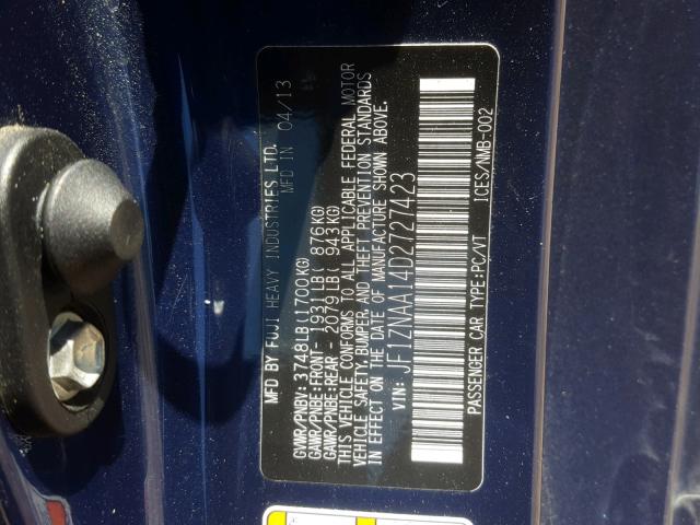 JF1ZNAA14D2727423 - 2013 TOYOTA SCION FR-S BLUE photo 10
