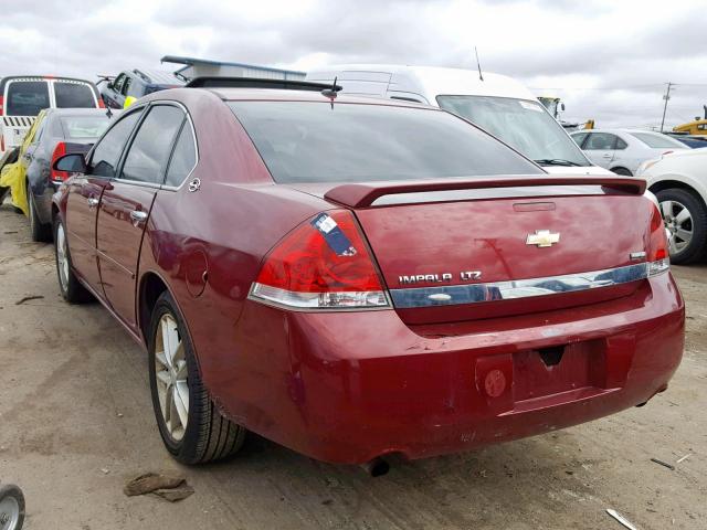 2G1WU583789217033 - 2008 CHEVROLET IMPALA LTZ RED photo 3