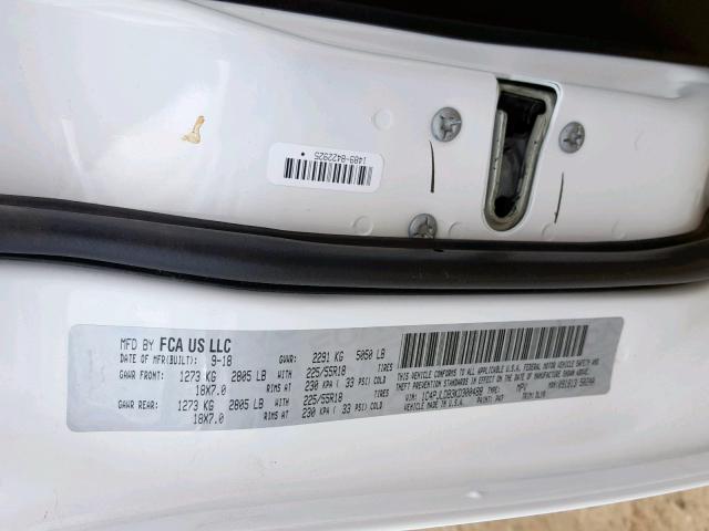 1C4PJLDB3KD300488 - 2019 JEEP CHEROKEE L WHITE photo 10