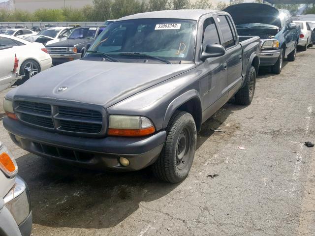 1B7HL38X02S661287 - 2002 DODGE DAKOTA QUA GRAY photo 2