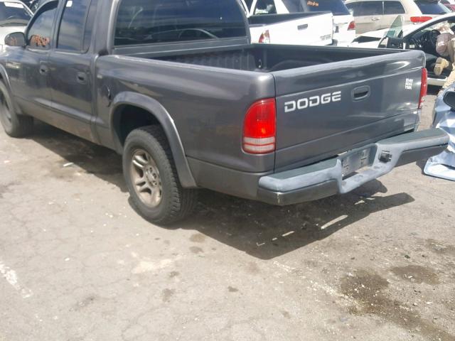 1B7HL38X02S661287 - 2002 DODGE DAKOTA QUA GRAY photo 3