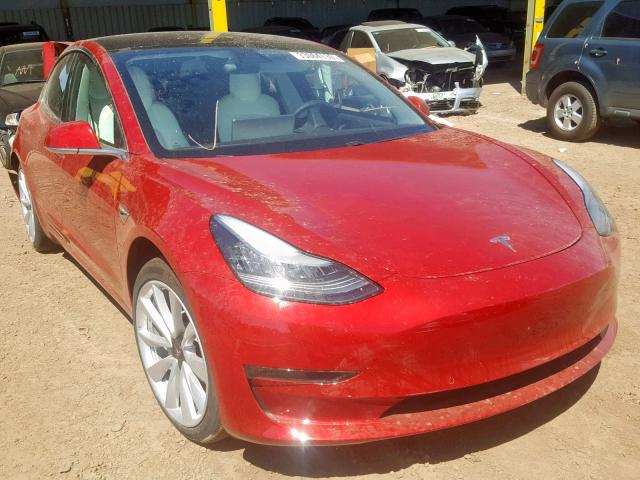 5YJ3E1EB2JF113000 - 2018 TESLA MODEL 3 RED photo 1