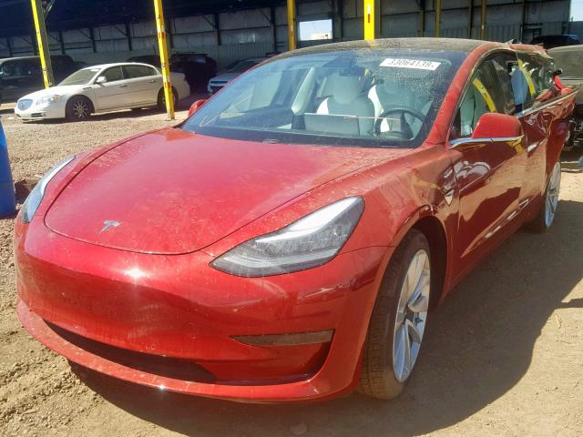 5YJ3E1EB2JF113000 - 2018 TESLA MODEL 3 RED photo 2