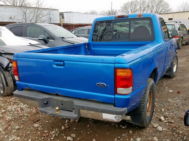 1FTYR10U0WPA28530 - 1998 FORD RANGER BLUE photo 4