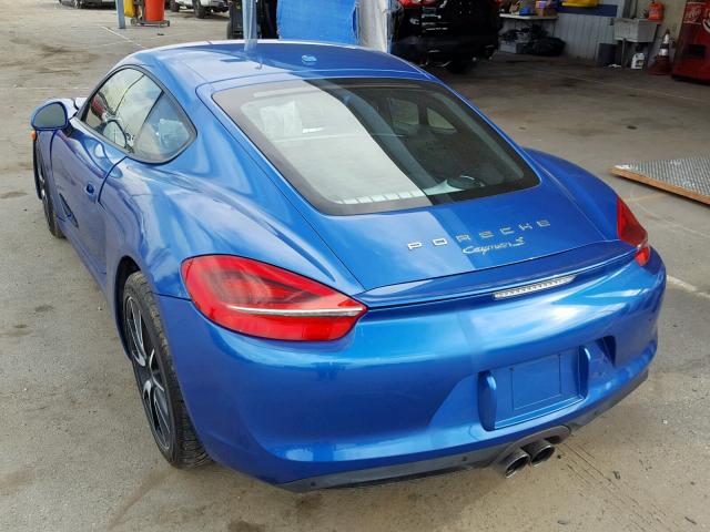 WP0AB2A85EK193644 - 2014 PORSCHE CAYMAN S BLUE photo 3