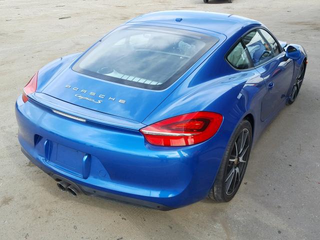 WP0AB2A85EK193644 - 2014 PORSCHE CAYMAN S BLUE photo 4