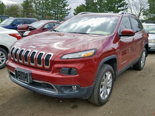 1C4PJMDS8GW183542 - 2016 JEEP CHEROKEE L RED photo 2