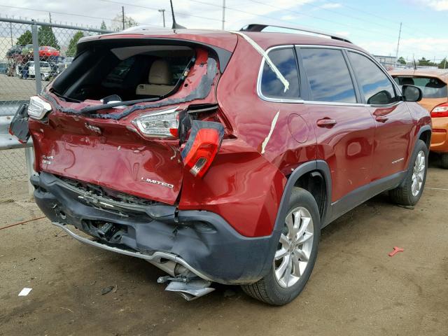 1C4PJMDS8GW183542 - 2016 JEEP CHEROKEE L RED photo 4