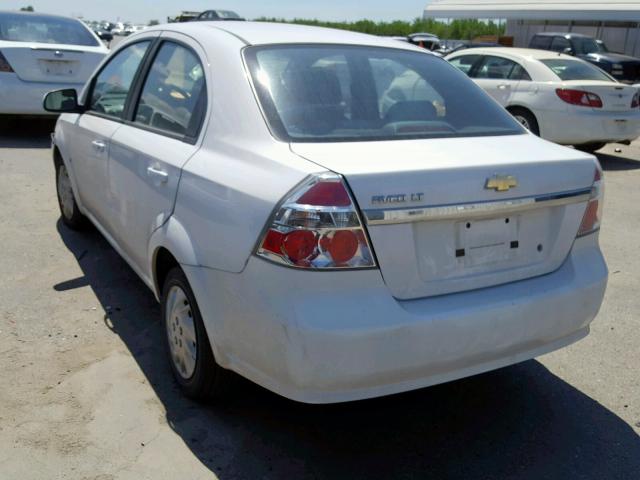 KL1TD56E19B387829 - 2009 CHEVROLET AVEO LS WHITE photo 3