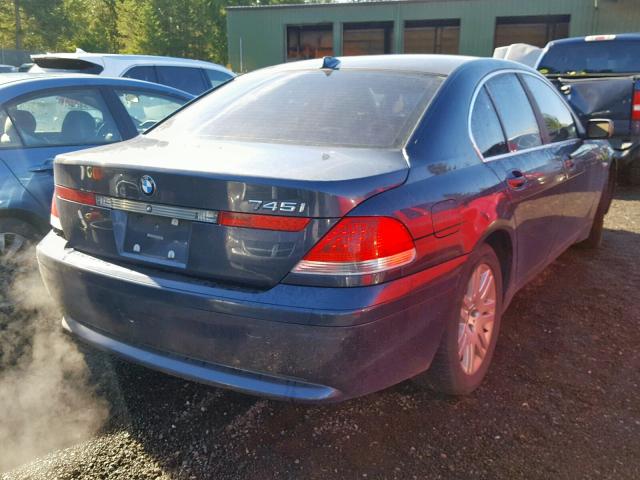 WBAGL63452DP51160 - 2002 BMW 745 I BLUE photo 4