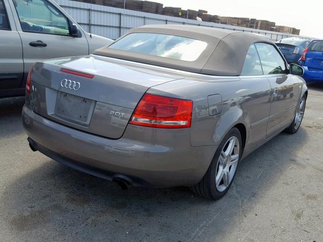 WAUAF48H97K024331 - 2007 AUDI A4 2.0T CA GRAY photo 4