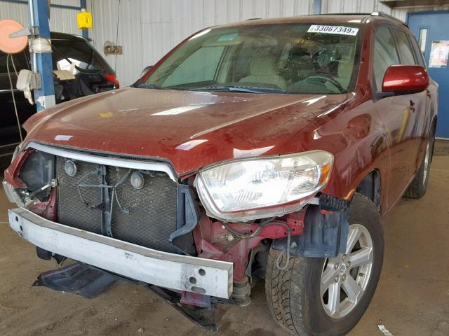 5TDZK3EH8AS019167 - 2010 TOYOTA HIGHLANDER RED photo 2