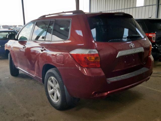 5TDZK3EH8AS019167 - 2010 TOYOTA HIGHLANDER RED photo 3