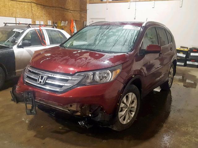 5J6RM4H75DL000112 - 2013 HONDA CR-V EXL BURGUNDY photo 2