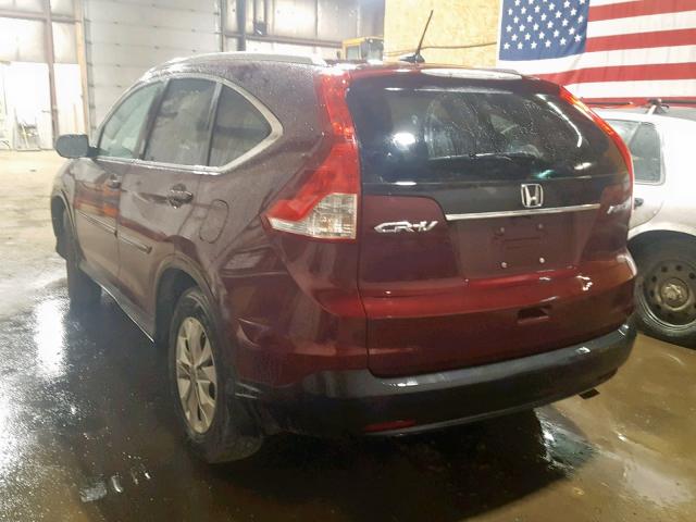 5J6RM4H75DL000112 - 2013 HONDA CR-V EXL BURGUNDY photo 3