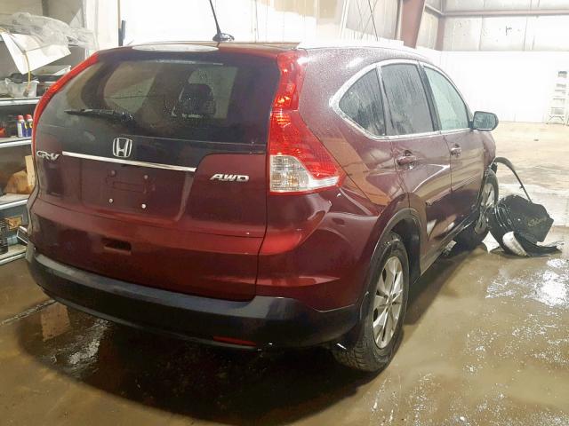 5J6RM4H75DL000112 - 2013 HONDA CR-V EXL BURGUNDY photo 4