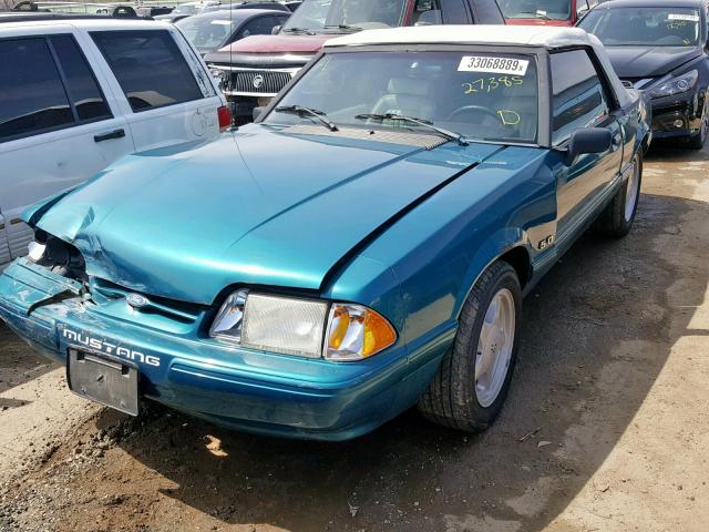1FACP44E6PF133977 - 1993 FORD MUSTANG LX TEAL photo 2