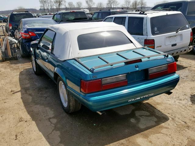 1FACP44E6PF133977 - 1993 FORD MUSTANG LX TEAL photo 3