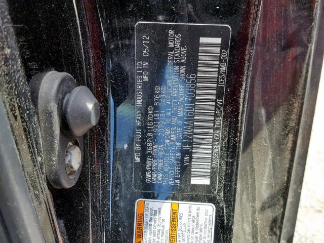 JF1ZNAA16D1703856 - 2013 TOYOTA SCION FR-S BLACK photo 10