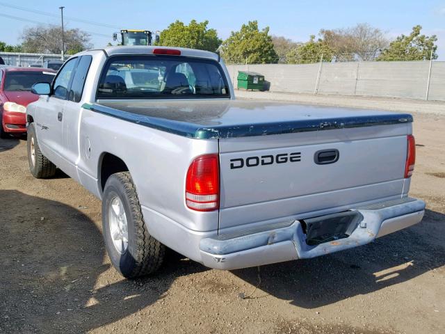 1B7GL22X21S289612 - 2001 DODGE DAKOTA GRAY photo 3