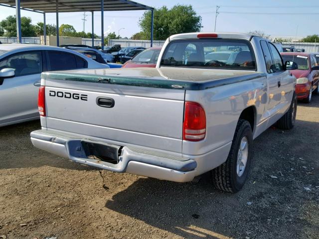 1B7GL22X21S289612 - 2001 DODGE DAKOTA GRAY photo 4