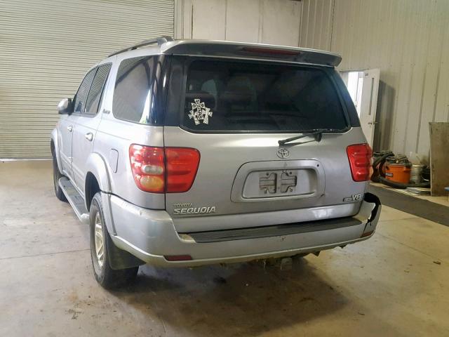 5TDZT38A31S015233 - 2001 TOYOTA SEQUOIA LI SILVER photo 3