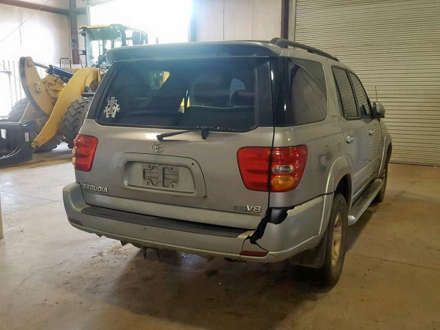 5TDZT38A31S015233 - 2001 TOYOTA SEQUOIA LI SILVER photo 4