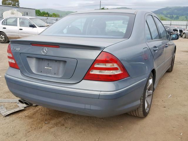 WDBRF52H27A956279 - 2007 MERCEDES-BENZ C 230 GRAY photo 4