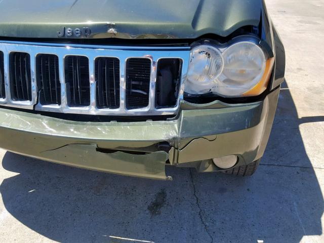 1J8GS48K28C127101 - 2008 JEEP GRAND CHER GREEN photo 9