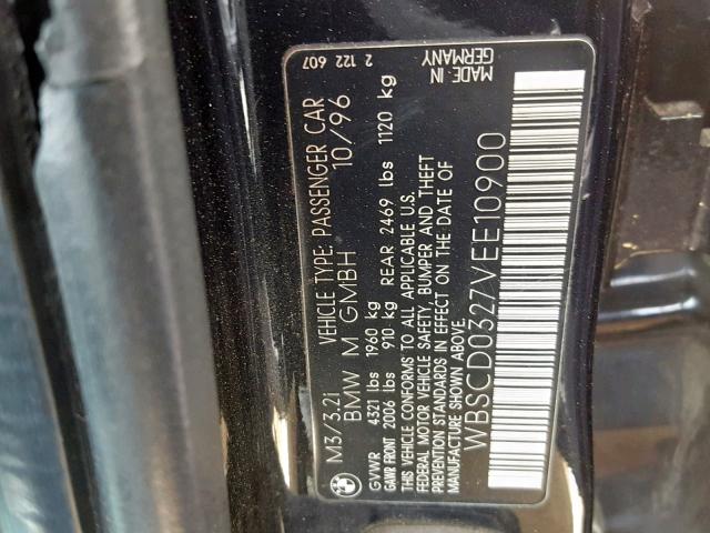 WBSCD0327VEE10900 - 1997 BMW M3 AUTOMAT BLACK photo 10