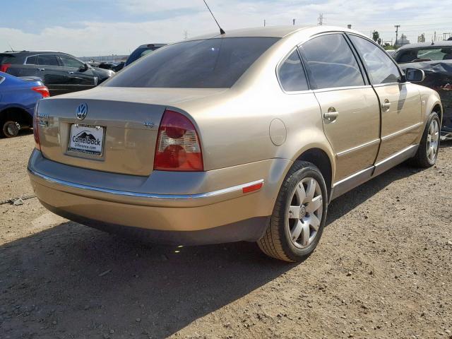 WVWRH63B91P278873 - 2001 VOLKSWAGEN PASSAT GLX GOLD photo 4