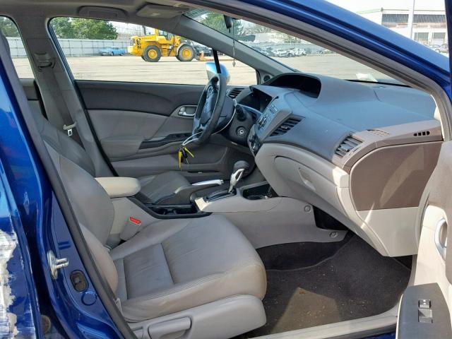 19XFB2F96CE017192 - 2012 HONDA CIVIC EXL BLUE photo 5