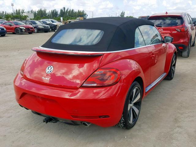 3VW7T7AT7EM813019 - 2014 VOLKSWAGEN BEETLE TUR RED photo 4