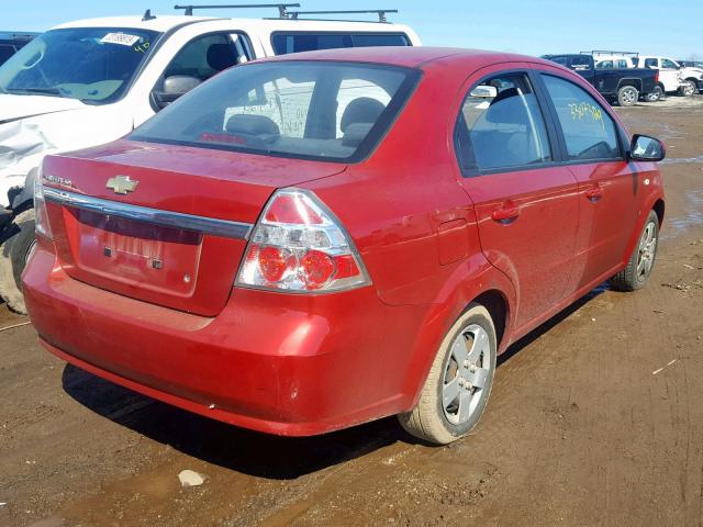 KL1TD56658B243501 - 2008 CHEVROLET AVEO BASE Қызыл фото 4
