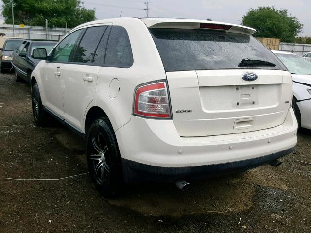 2FMDK38C18BB23338 - 2008 FORD EDGE SEL WHITE photo 3