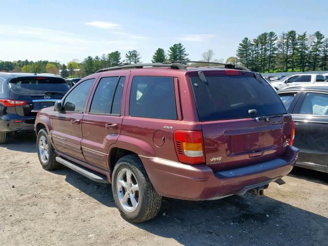 1J4GW58N21C629229 - 2001 JEEP GRAND CHER BURGUNDY photo 3