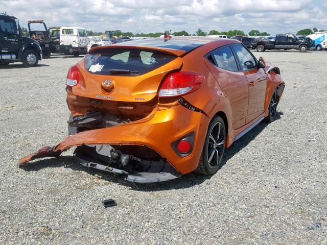 KMHTC6AE0DU134938 - 2013 HYUNDAI VELOSTER T ORANGE photo 4