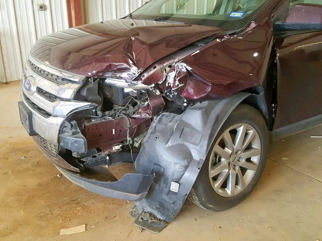 2FMDK3JC2BBA53236 - 2011 FORD EDGE SEL MAROON photo 9