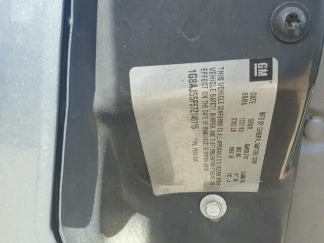 1G8AJ55F57Z146115 - 2007 SATURN ION LEVEL BLUE photo 10