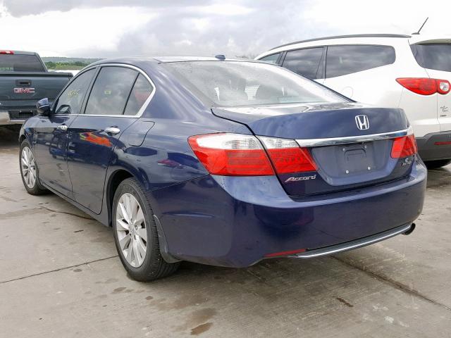 1HGCR2F80FA087673 - 2015 HONDA ACCORD EXL BLUE photo 3