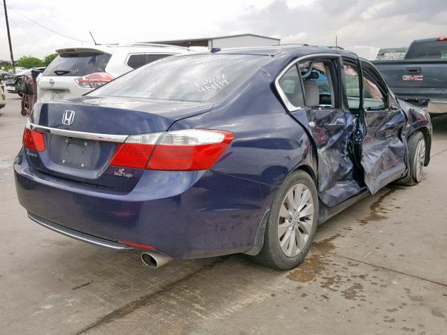 1HGCR2F80FA087673 - 2015 HONDA ACCORD EXL BLUE photo 4