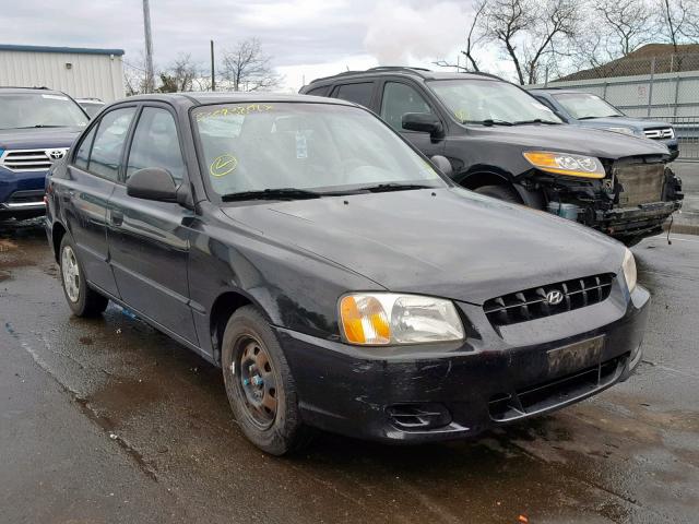 KMHCG45C42U323848 - 2002 HYUNDAI ACCENT GL BLACK photo 1